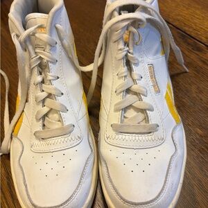 Reebok White and Yellow High-Tops
